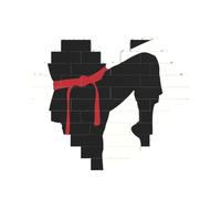 karate men Printed Jigsaw Puzzle 10.8x12.8 CM, Heart-Shaped Puzzle Challenging Game for Adults, Fun Decorative Wall Decor