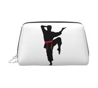 Karate Men Toiletry Cosmetics Bag, Portable Travel Cosmetic Makeup Bag,PVC Leather,with Compartments