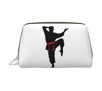 Karate Men Toiletry Cosmetics Bag, Portable Travel Cosmetic Makeup Bag,PVC Leather,with Compartments