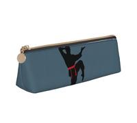karate men Triangle Leather Case Multi Functional Cosmetic Bag Portable Makeup and Stationery Storage Bag , White, One Size, Lightweight, White, One Size, Lightweight