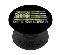 Karate Mode Activated Patriotic American Flag 4th of July PopSockets Adhesive PopGrip