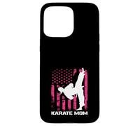 Karate Mom American Flag USA Martial Arts Mother Fighter Case for iPhone 15 Pro Max
