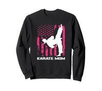 Karate Mom American Flag USA Martial Arts Mother Fighter Sweatshirt