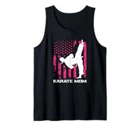 Karate Mom American Flag USA Martial Arts Mother Fighter Tank Top