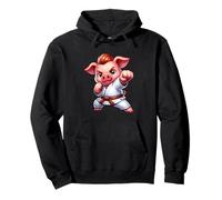 Karate Pig Enthusiast Power Punch Pullover Hoodie