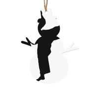 Karate Print Holiday Decorations Set, 6pcs Angel Bell Tree Snowman Wooden Ornament For Christmas Hanging