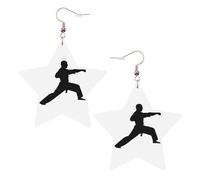 Karate. Printed Leather Pierced Earring Set, 1 Pair Lightweight Bohemian Earrings Birthday Party Jewelry Gifts For Women