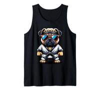 Karate Pug Black Belt Cool Sunglasses Tank Top