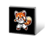 Karate Red Panda Custom Lapel Pins Square Brooch Tie Suit Dress Accessories for Men Women Wedding Birthday