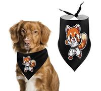 Karate Red Panda Cute Dog Bandanna Scarf Printed Adjustable Triangle Pet Kerchief for Dogs And Cats