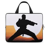 Karate Silhouette Laptop Bags Ultra-Thin, Lightweight & Waterproof 12inch Laptop Sleeve, Durable Neoprene Material, Portable Protective Computer Bag with Hand Strap