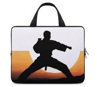 Karate Silhouette Laptop Bags Ultra-Thin, Lightweight & Waterproof 13inch Laptop Sleeve, Durable Neoprene Material, Portable Protective Computer Bag with Hand Strap