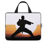 Karate Silhouette Laptop Bags Ultra-Thin, Lightweight & Waterproof 15inch Laptop Sleeve, Durable Neoprene Material, Portable Protective Computer Bag with Hand Strap