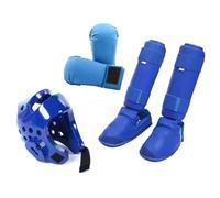 Karate Sparring Gear, Lightweight Taekwondo Sparring Protective Polyester Taekwondo, Adjustable Sponge Padded Karate Shin for Sparring, Karate, Muay Thai, Boxing, Kickboxing(Blue,XL)
