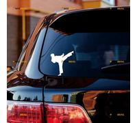 Karate Sticker Decal Vinyl Fighting Japanese Japan Martial - 2 Pack White 10.2cm - for Car Boat Laptop Cup No Background Die-Cut