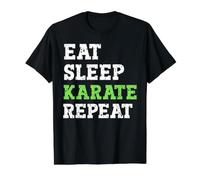 Karate Student Eat Sleep Karate Repeat Design Value Graphic T-Shirt, Men, Black, XL
