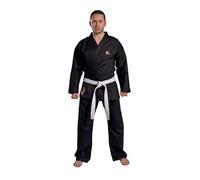 Karate Suit Uniform Gi Kit with Belt by Athletics Gear | Polyester Cotton Blend, Light Weight, for Kids, Men & Women (Black, 5/180 cm)