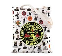 Karate TV Show Merchandise Tote Bag MMA Gym Gift Miyagi Do Gift Martial Arts Gift Strike First Strike Hard No Mercy Canvas Bag (No Mercy Tote)