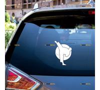 Karate Yin Yang Sticker Decal Vinyl Fighting Japanese Japan - 2 Pack White 10.2cm - for Car Boat Laptop Cup No Background Die-Cut