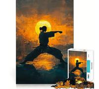 Karateka Girl Training Jigsaws 1000 Pieces for Adults Sharp Brain Perfect Connection Family Bond Art Work (50x75cm)