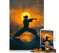Karateka Girl Training Jigsaws 1000 Pieces for Adults Sharp Brain Perfect Connection Family Bond Art Work (50x75cm)