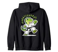 Karatesaurus Dinosaur T-Rex Karate Martial Arts Boys Kids Zip Hoodie