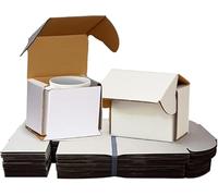KARAVI 100 Pack Double Wall Smash Proof Coffee Mug Boxes - Sturdy White Easy Fold Cardboard for Shipping, Mailing, Christmas Presents, White Postal 10oz 11oz Coffee Mug Box UK Made(11.5 x 8 x 10 cm)