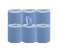 KARAVI 12 X Embossed 2 Ply Blue Centrefeed Rolls | Super Absorbent Blue Roll, Kitchen Roll for Multi Purpose Use - Fast Drying Tissue Paper for Restaurants, Offices, and Home (12 Pack)