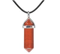 Karavionu 18" Black Cord Hexagonal Chakra Crystal Pendant Necklace with Gold Plating Bullet Gemstone Jewelry for Women & Men for Parties