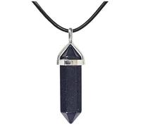 Karavionu 18" Black Cord Hexagonal Chakra Crystal Pendant Necklace with Gold Plating Bullet Gemstone Jewelry for Women & Men for Parties