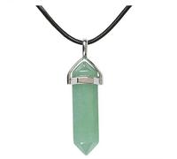 Karavionu 18" Black Cord Hexagonal Chakra Crystal Pendant Necklace with Gold Plating Bullet Gemstone Jewelry for Women & Men for Parties