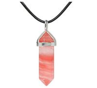 Karavionu 18" Black Cord Hexagonal Chakra Crystal Pendant Necklace with Gold Plating Bullet Gemstone Jewelry for Women & Men for Parties