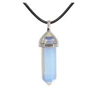 Karavionu 18" Black Cord Hexagonal Chakra Crystal Pendant Necklace with Gold Plating Bullet Gemstone Jewelry for Women & Men for Parties