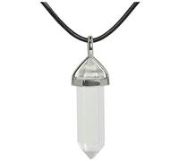 Karavionu 18" Black Cord Hexagonal Chakra Crystal Pendant Necklace with Gold Plating Bullet Gemstone Jewelry for Women & Men for Parties