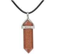 Karavionu 18" Black Cord Hexagonal Chakra Crystal Pendant Necklace with Gold Plating Bullet Gemstone Jewelry for Women & Men for Parties