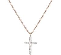 Karavionu 925 Sterling Silver Cross Pendant Necklace Full Diamond Collarbone Chain Luxury 14K Gold Plating Christian Charm Necklace for