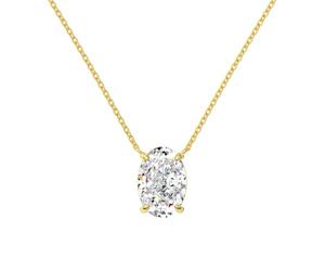 Karavionu Dylam Charm Classic 925 Sterling Silver Link Chain Solitaire Oval 8A Crushed Iced Cut Zirconia Pendant Necklaces for Women