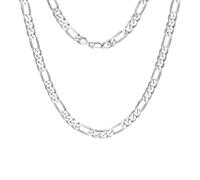 Karavionu Fine Chain S925 Sterling Silver Jewelry 3.3mm 4.0mm 5.0mm 6.5mm 7.3mm Diamond Cut Rope Chain Italian Pure Chain Figaro Necklace