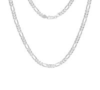 Karavionu Fine Chain S925 Sterling Silver Jewelry 3.3mm 4.0mm 5.0mm 6.5mm 7.3mm Diamond Cut Rope Chain Italian Pure Chain Figaro Necklace
