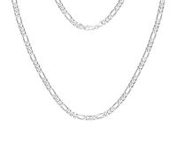 Karavionu Fine Chain S925 Sterling Silver Jewelry 3.3mm 4.0mm 5.0mm 6.5mm 7.3mm Diamond Cut Rope Chain Italian Pure Chain Figaro Necklace