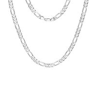 Karavionu Fine Chain S925 Sterling Silver Jewelry 3.3mm 4.0mm 5.0mm 6.5mm 7.3mm Diamond Cut Rope Chain Italian Pure Chain Figaro Necklace