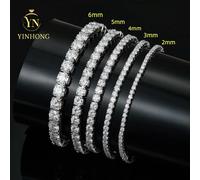 Karavionu Pass Diamond Tester 2mm-6.5mm S925 Silver Vvs Diamond Mossanite Moissanite Tennis Chain Necklace With Certificate