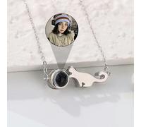 Karavionu Personalized Playful Cat Photo Projection Necklace Shopify Drops-hipping Picture Pet Memorial Projection Necklace