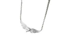 Karavionu Sparkling Cz Zircon Wing Pendant Necklace S925 Silver Micro Pave Cubic Zirconia Angels Wings Necklace