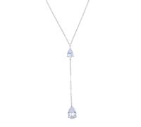 Karavionu Tear Drop Lariat Y Long Chain Necklace 5A CZ Bling 925 Sterling Silver Crystal Pendant Jewelry for Women