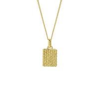 Karavionu WQ 2025 Fashion Trend Gold Plated 925 Sterling Solid Silver Jewelry Square Embossed Waffle Texture Pendant Necklace
