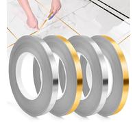 KARBAG 4Rolls Metalized Tape with Polyester Mylar Film, Gold & Silver Metalized Mirror Tape with Shiny Mirror DIY Graphic Tape Decor Tape for Detailing Accent Wall, Cabinet, Bathroom, Arts-0.4inx54yd