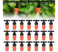 KARBAG 50PCS Micro Spray Adjustable Flow Irrigation Drippers, 1/4 Inch Garden Irrigation Spray Emitter Micro Irrigation Drippers with Connect Tee Anti-Clogging Emitter Dripper for Garden,Greenhouse