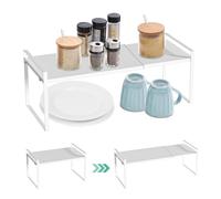 KARBAG Expandable Shelf Organizer - 36cm to 62cm Storage Shelves for Cupboard, Countertop, Spice Racks, Cabinet, Space Saver for Kitchen, Pantry, Cabinet