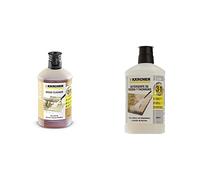 Karcher 1L Wood Cleaner 3-in-1 Plug and Clean Pressure Washer Detergent + 62957650 3-in-1 Stone Plug and Clean - Black